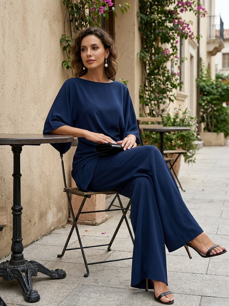 Sofía | Conjunto de Blusa Drapeada y Pantalón Amplio — imagen 8