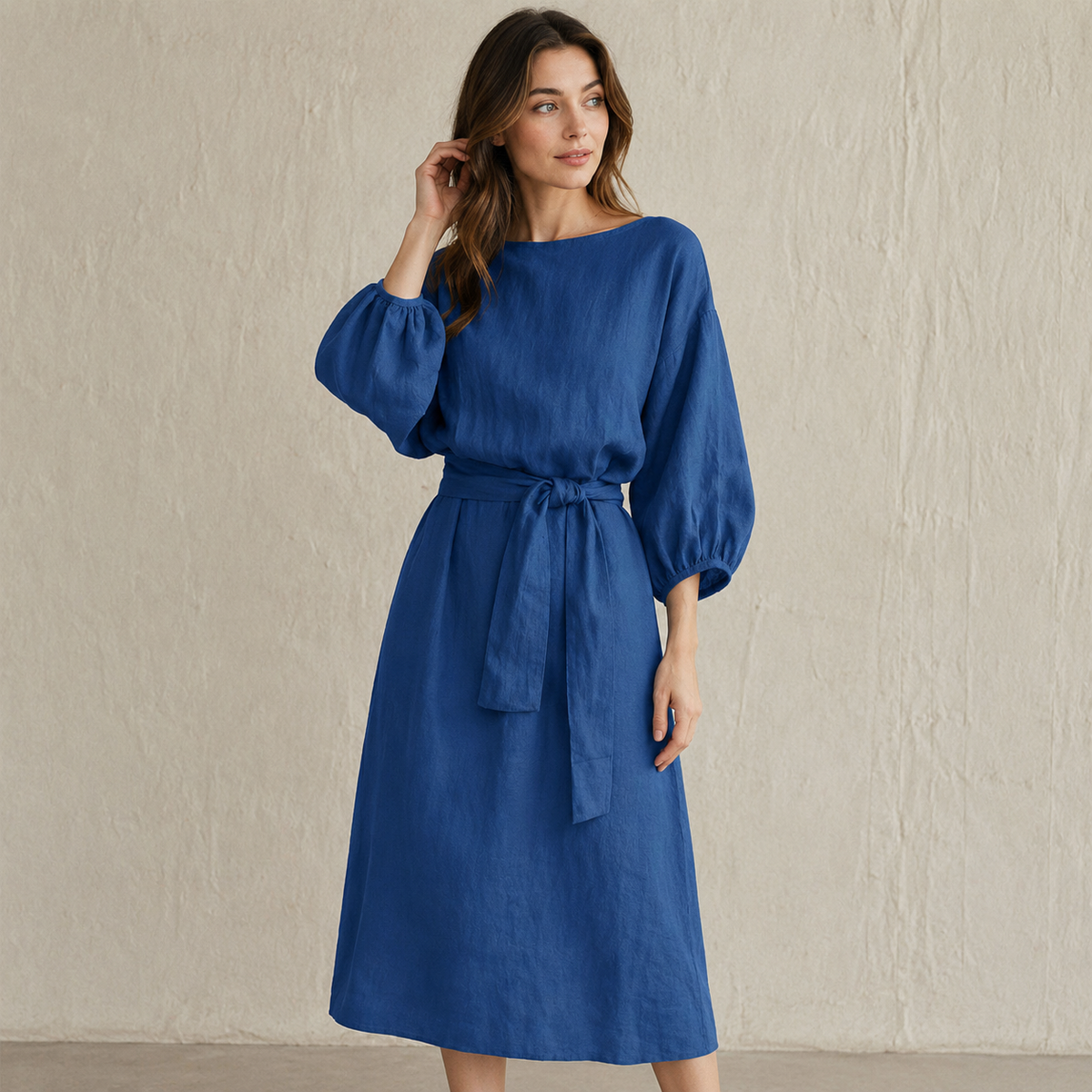 Rebeca | Vestido Midi de Algodón y Lino — imagen 10