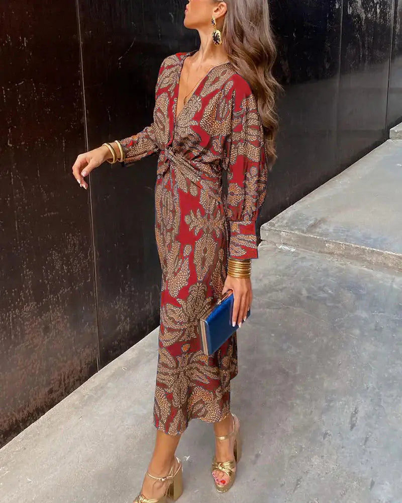 Isadora | Vestido Midi Elegante con Estampado