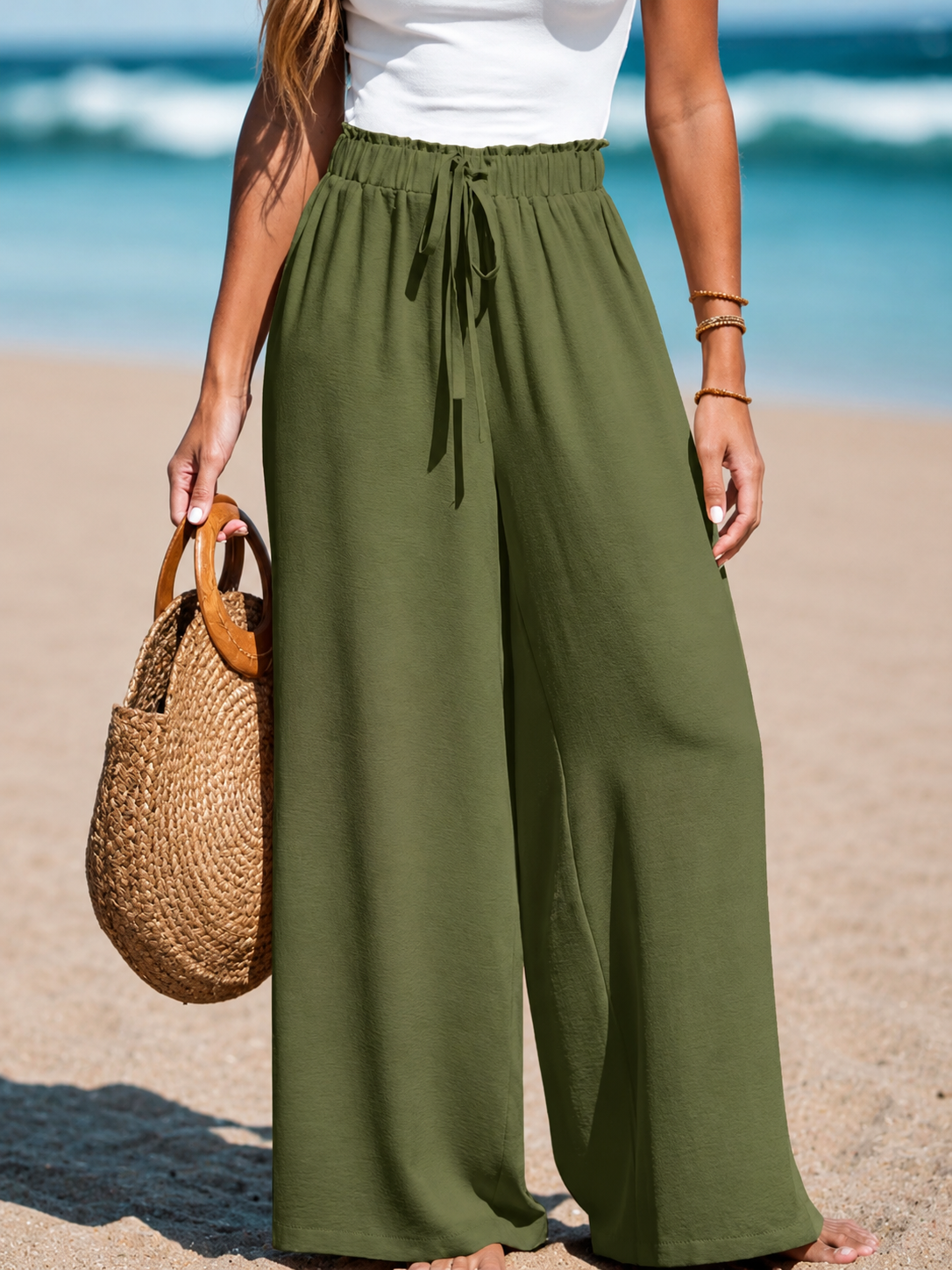 Mía | Pantalón Palazzo con Cordón Ajustable — imagen 2