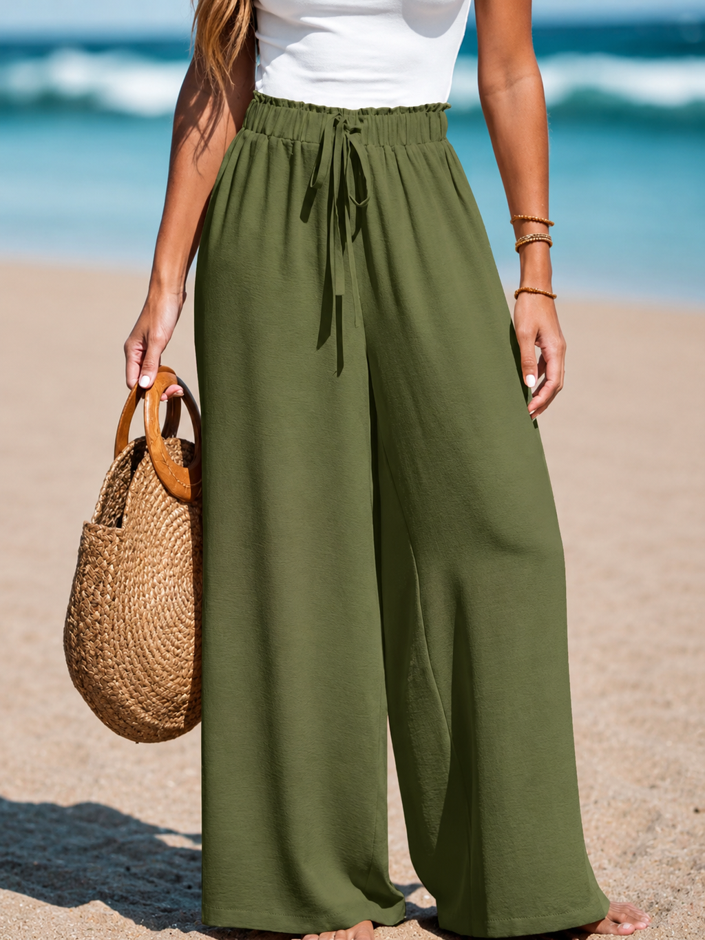Mía | Pantalón Palazzo con Cordón Ajustable — imagen 8