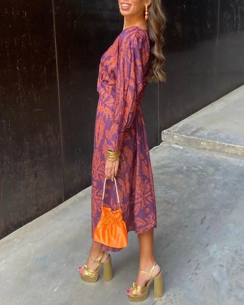 Isadora | Vestido Midi Elegante con Estampado