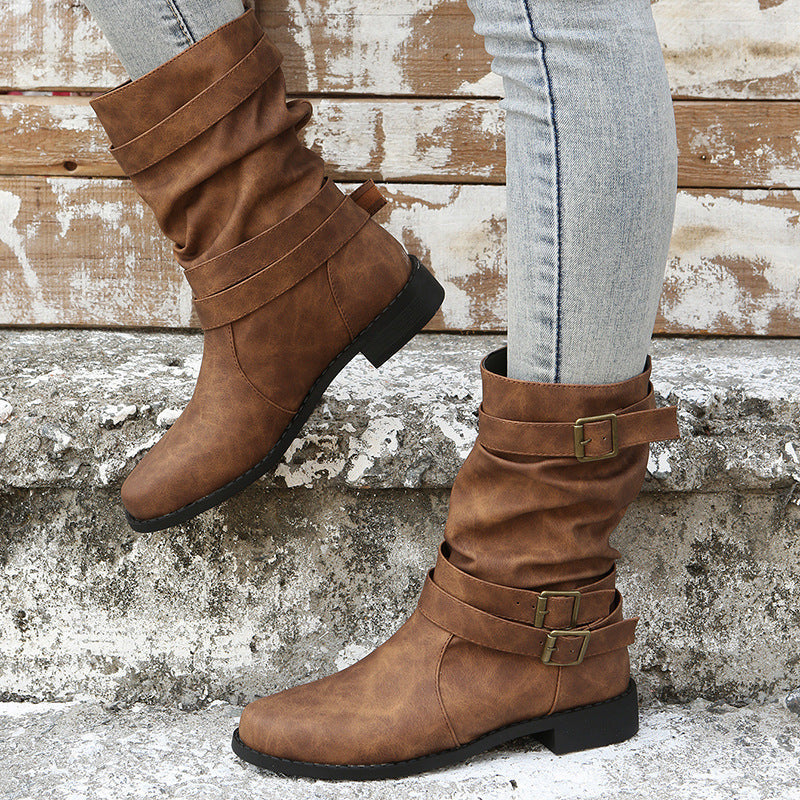Inés | Botas de Hebillas con Acabado Vintage — imagen 11