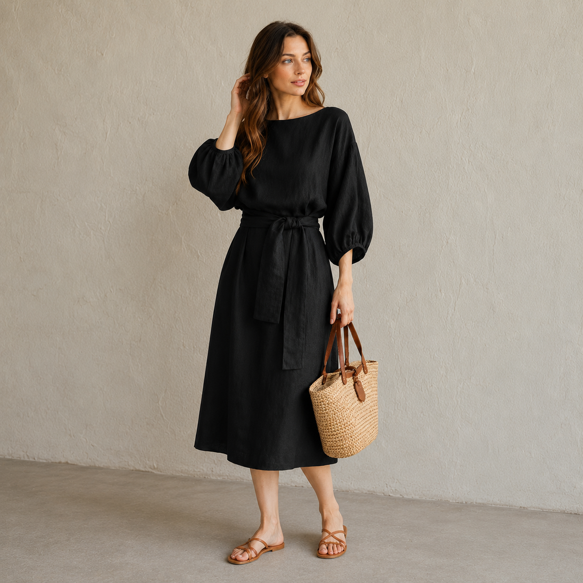 Rebeca | Vestido Midi de Algodón y Lino — imagen 14
