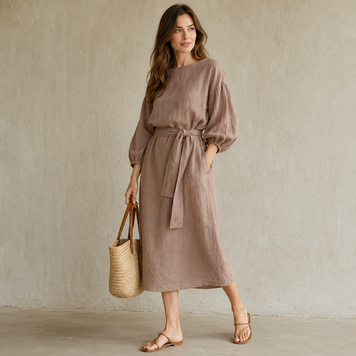 Rebeca | Vestido Midi de Algodón y Lino — imagen 6