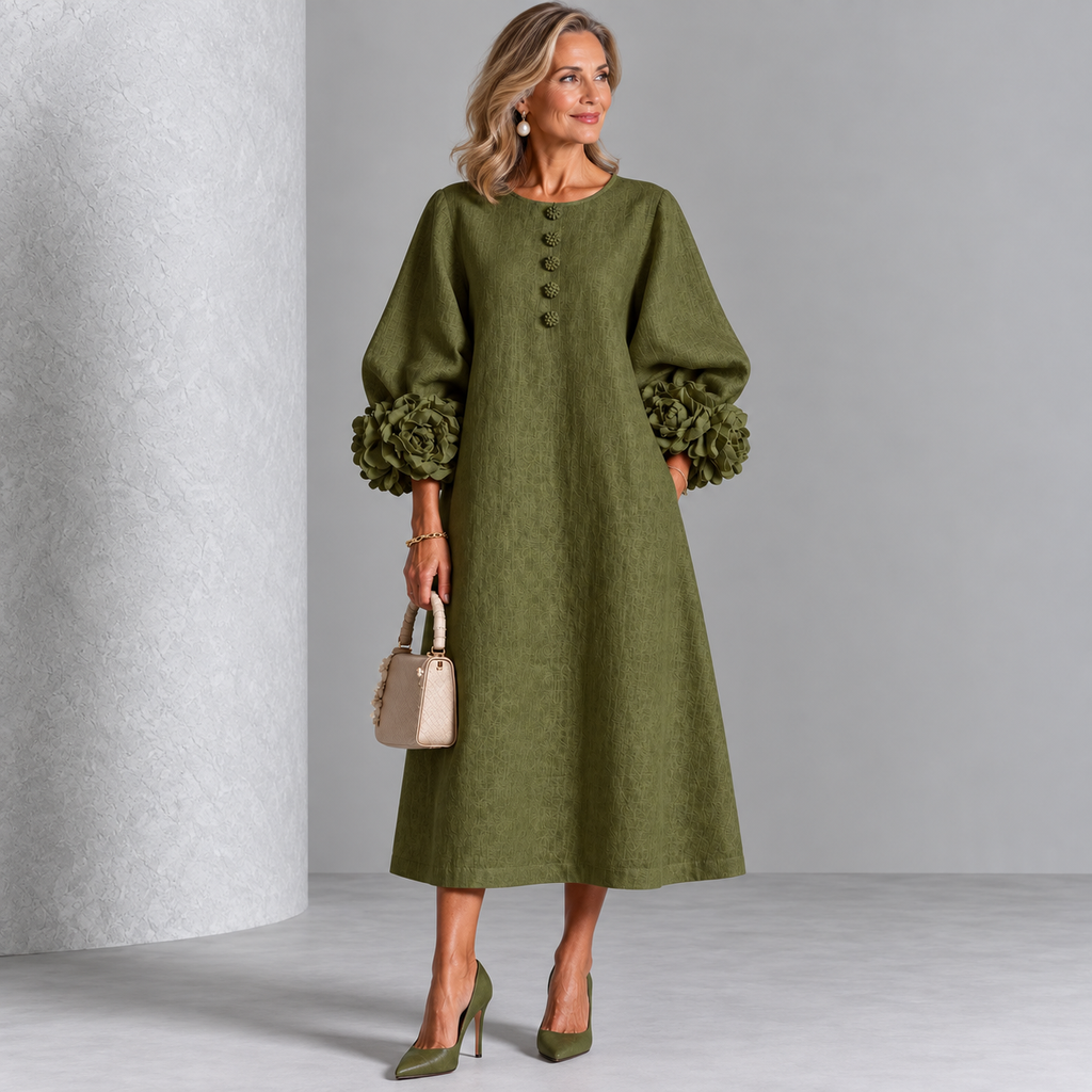 Elisa | Vestido Bordado de Algodón y Lino — imagen 2