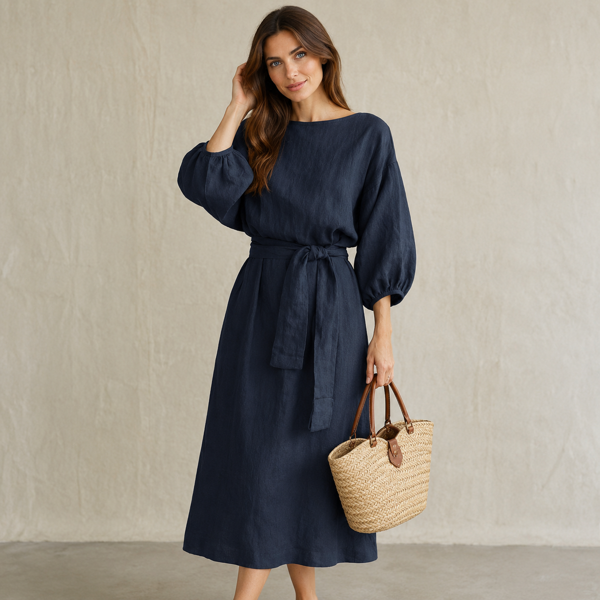 Rebeca | Vestido Midi de Algodón y Lino — imagen 12