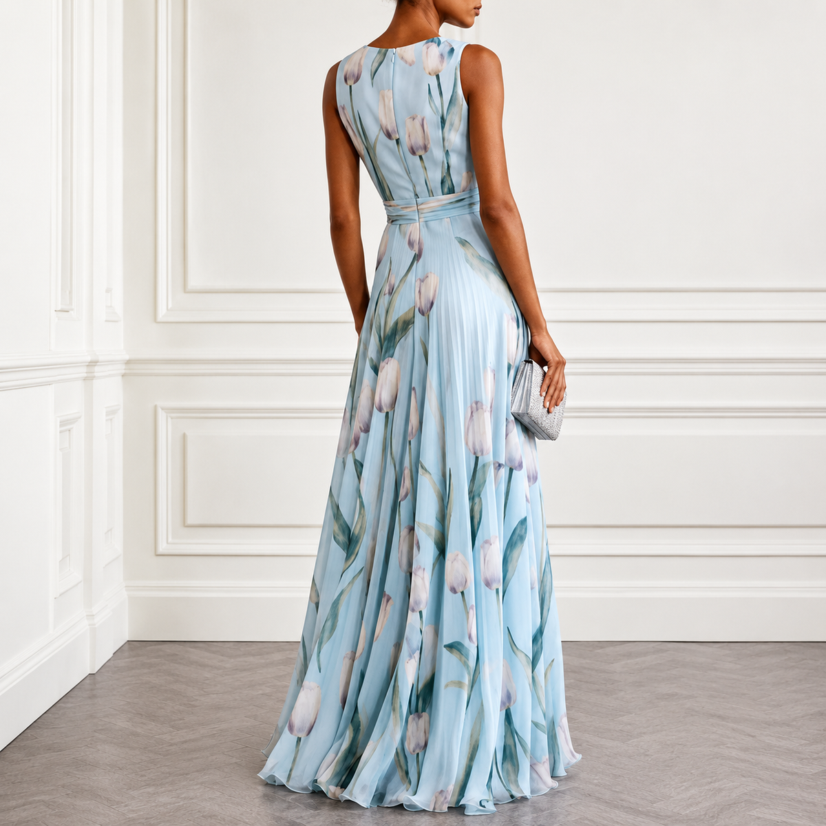 Adela | Vestido Largo Floral con Escote en V — imagen 3