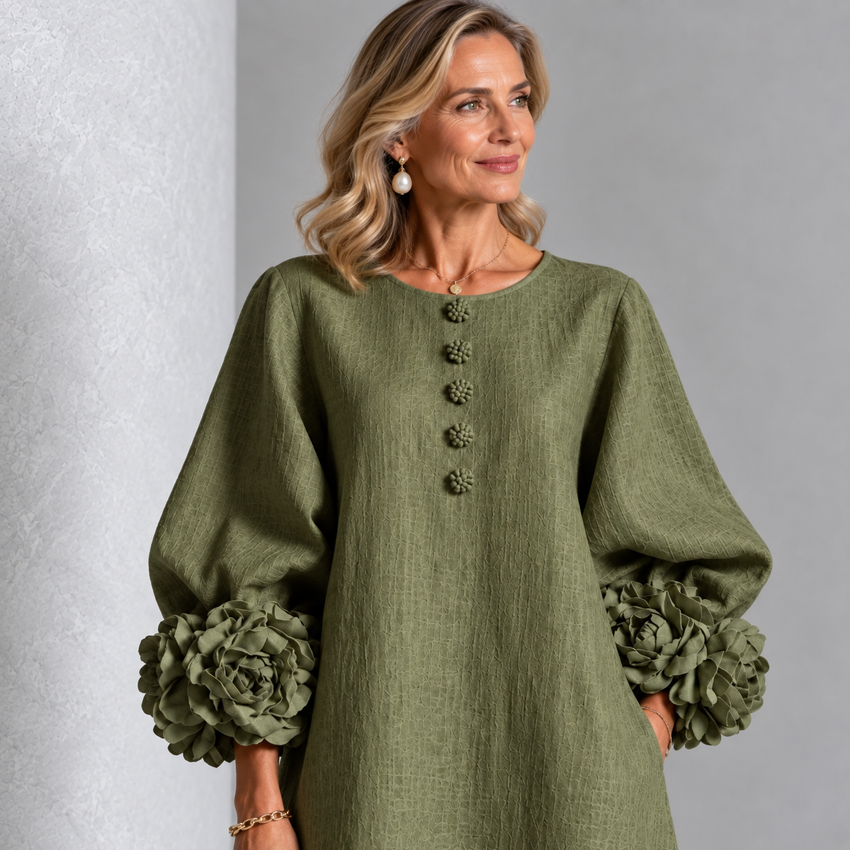 Elisa | Vestido Bordado de Algodón y Lino — imagen 3