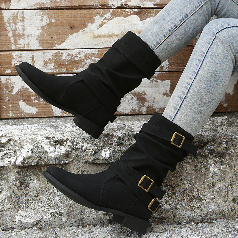 Inés | Botas de Hebillas con Acabado Vintage — imagen 1