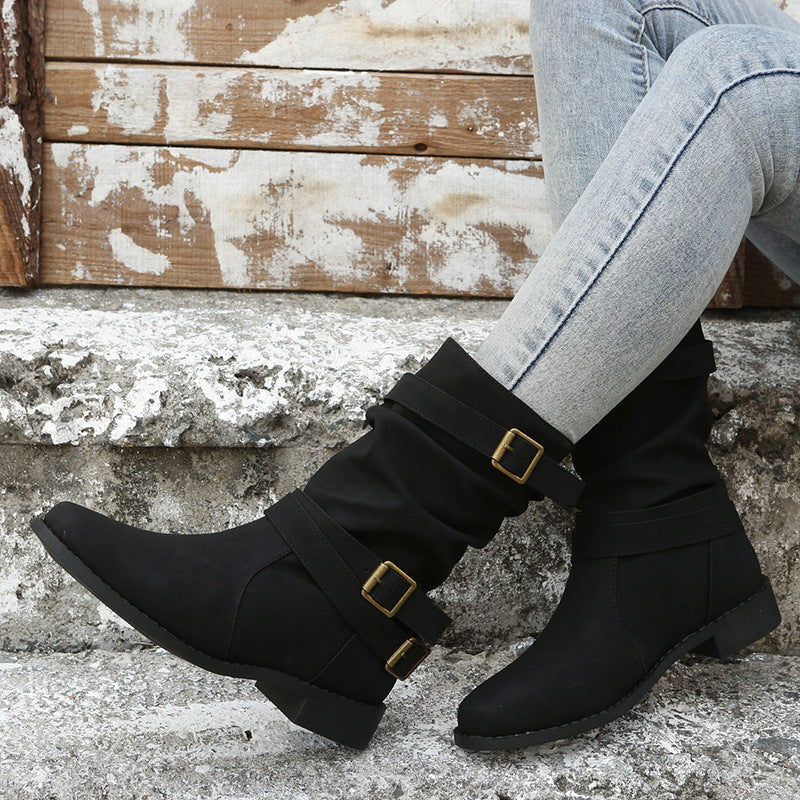 Inés | Botas de Hebillas con Acabado Vintage — imagen 4