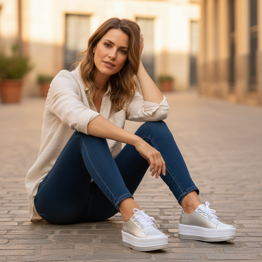 África | Zapatillas Plataforma Casual Mujer con Cordones — imagen 5