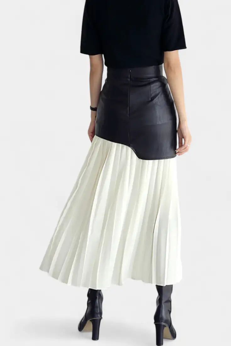 Arlet Alba | Falda Maxi Asimétrica con Mezcla de Texturas