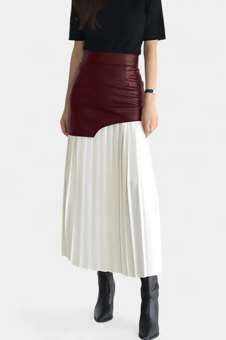 Arlet Alba | Falda Maxi Asimétrica con Mezcla de Texturas