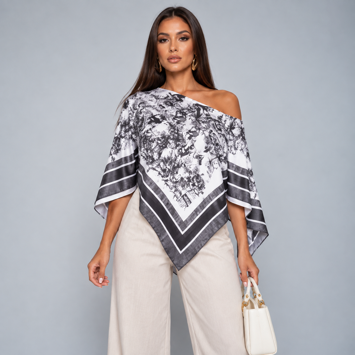 Gabriela | Blusa Asimétrica con Estampado Animal — imagen 1