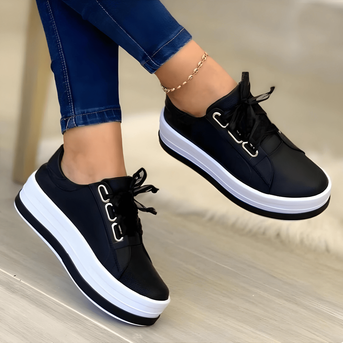 África | Zapatillas Plataforma Casual Mujer con Cordones — imagen 1