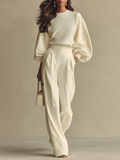 Isabel | Conjunto Acanalado de Top y Pantalón Ancho — imagen 1