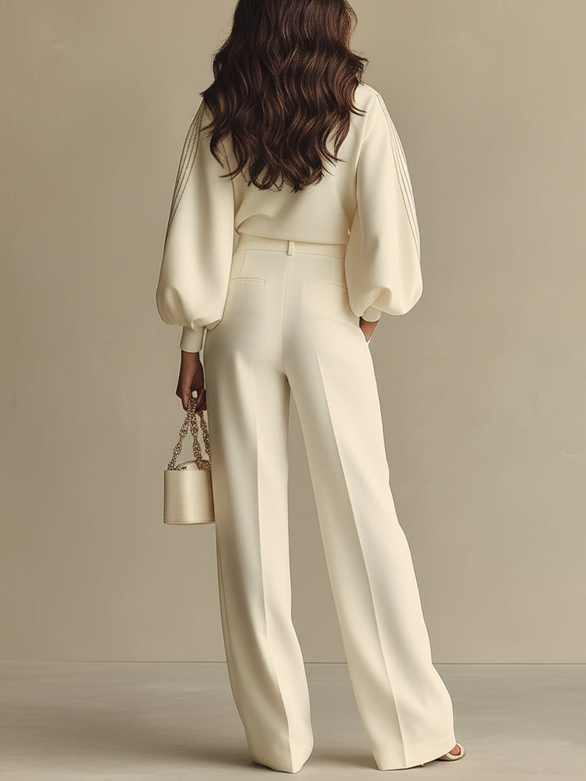 Isabel | Conjunto Acanalado de Top y Pantalón Ancho — imagen 4