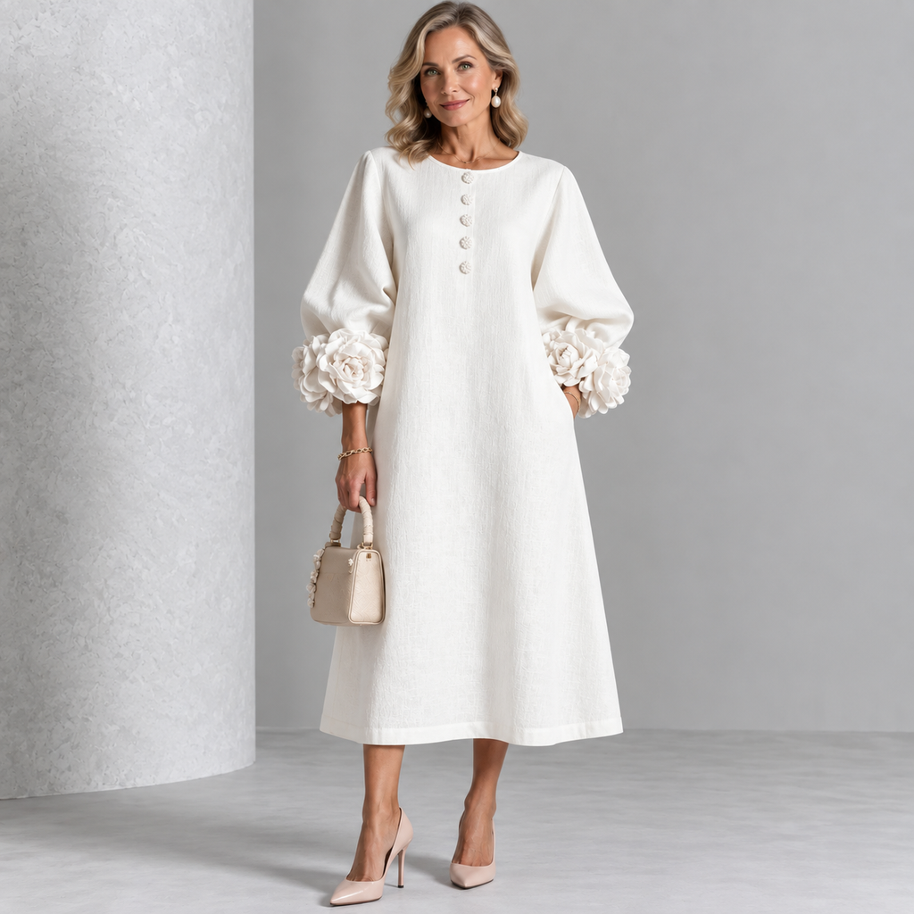 Elisa | Vestido Bordado de Algodón y Lino — imagen 4