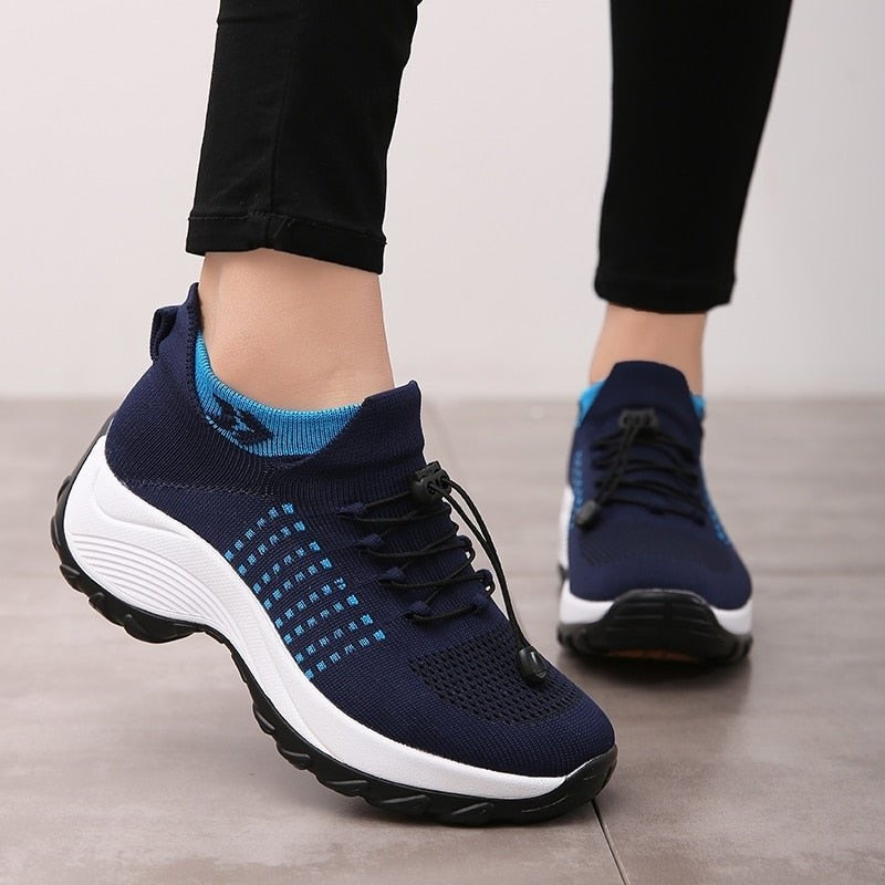 Alicia Alba | Zapatillas Plataforma Deportivas Mujer Cordones Tejido