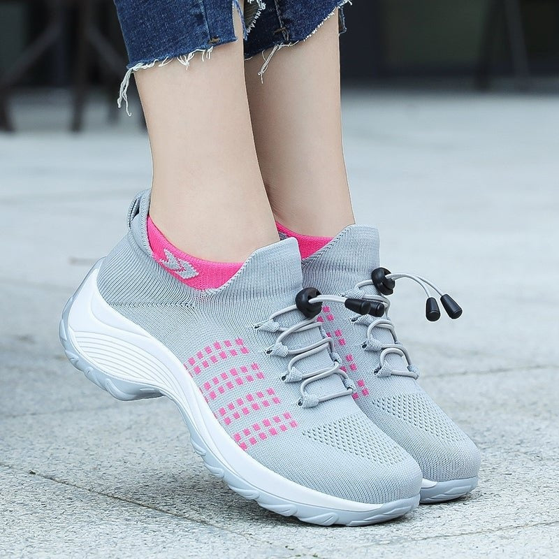 Alicia Alba | Zapatillas Plataforma Deportivas Mujer Cordones Tejido