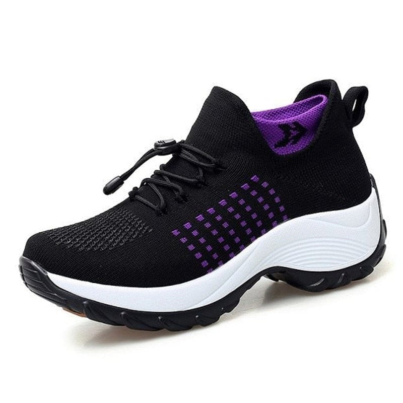 Alicia Alba | Zapatillas Plataforma Deportivas Mujer Cordones Tejido