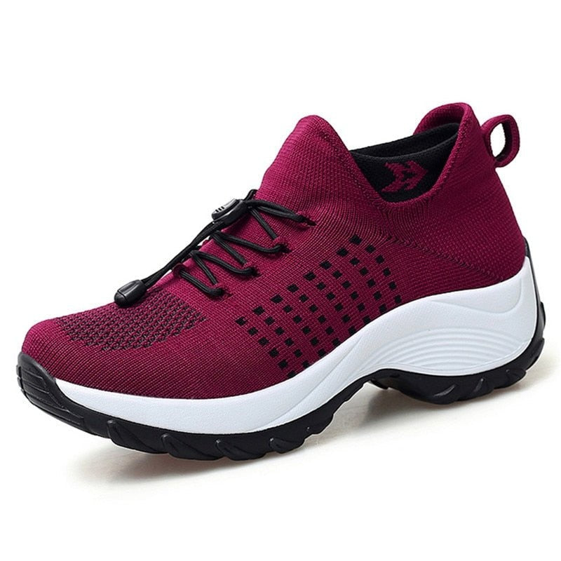Alicia Alba | Zapatillas Plataforma Deportivas Mujer Cordones Tejido