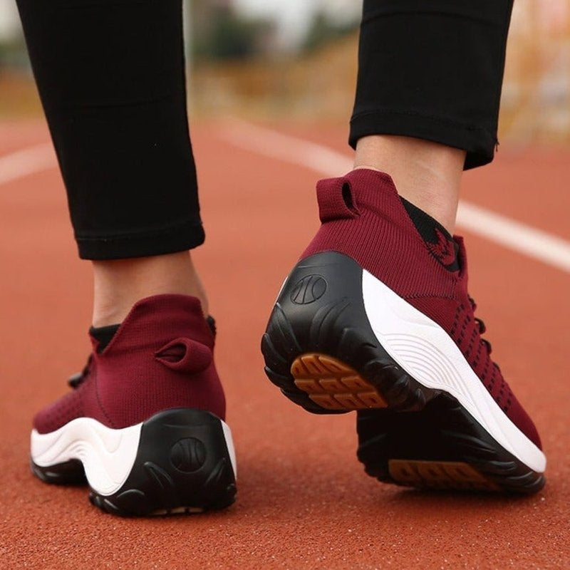 Alicia Alba | Zapatillas Plataforma Deportivas Mujer Cordones Tejido