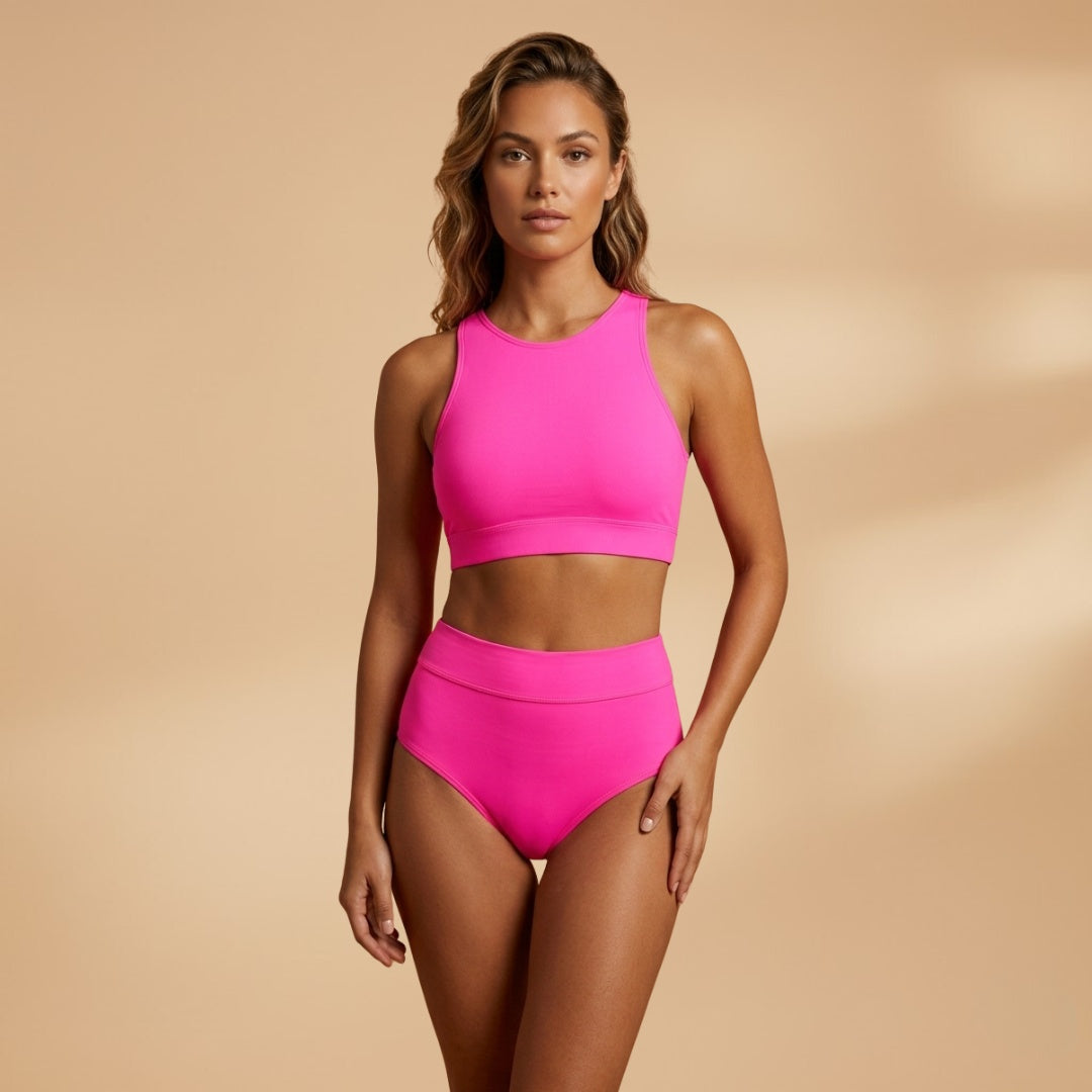 Claudia Alba | Bikini Deportivo Cintura Alta Mujer Estampado Tropical
