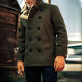 Aitor Fernando | Abrigo de Paño Hombre Doble Botonadura Peacoat Cuello Alto