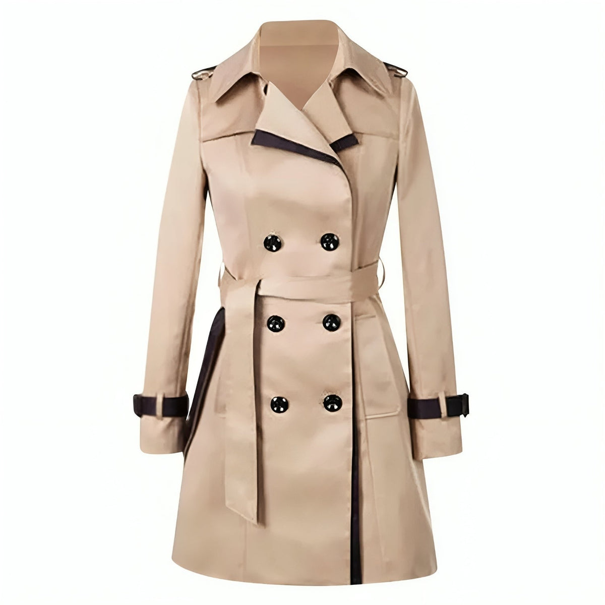 Lara Alba | Trench Coat Doble Botonadura Mujer Cuello Solapa