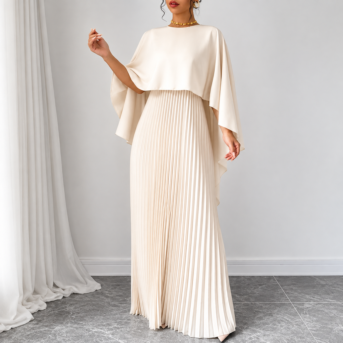 Malena | Vestido Largo con Manga Murciélago — imagen 3