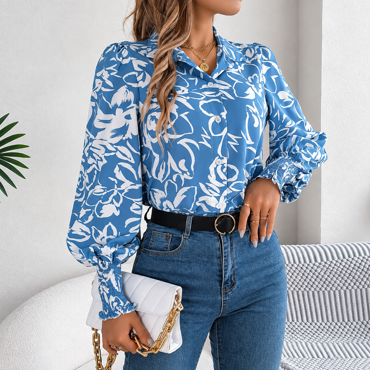 Marisa | Blusa Floral con Manga Farol — imagen 7