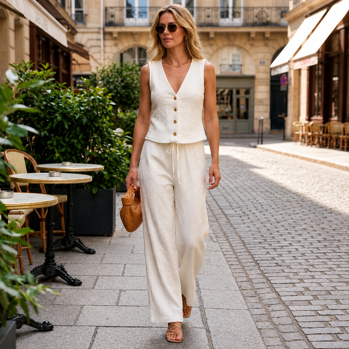 Fátima | Conjunto con Blusa y Pantalón Palazzo — imagen 7