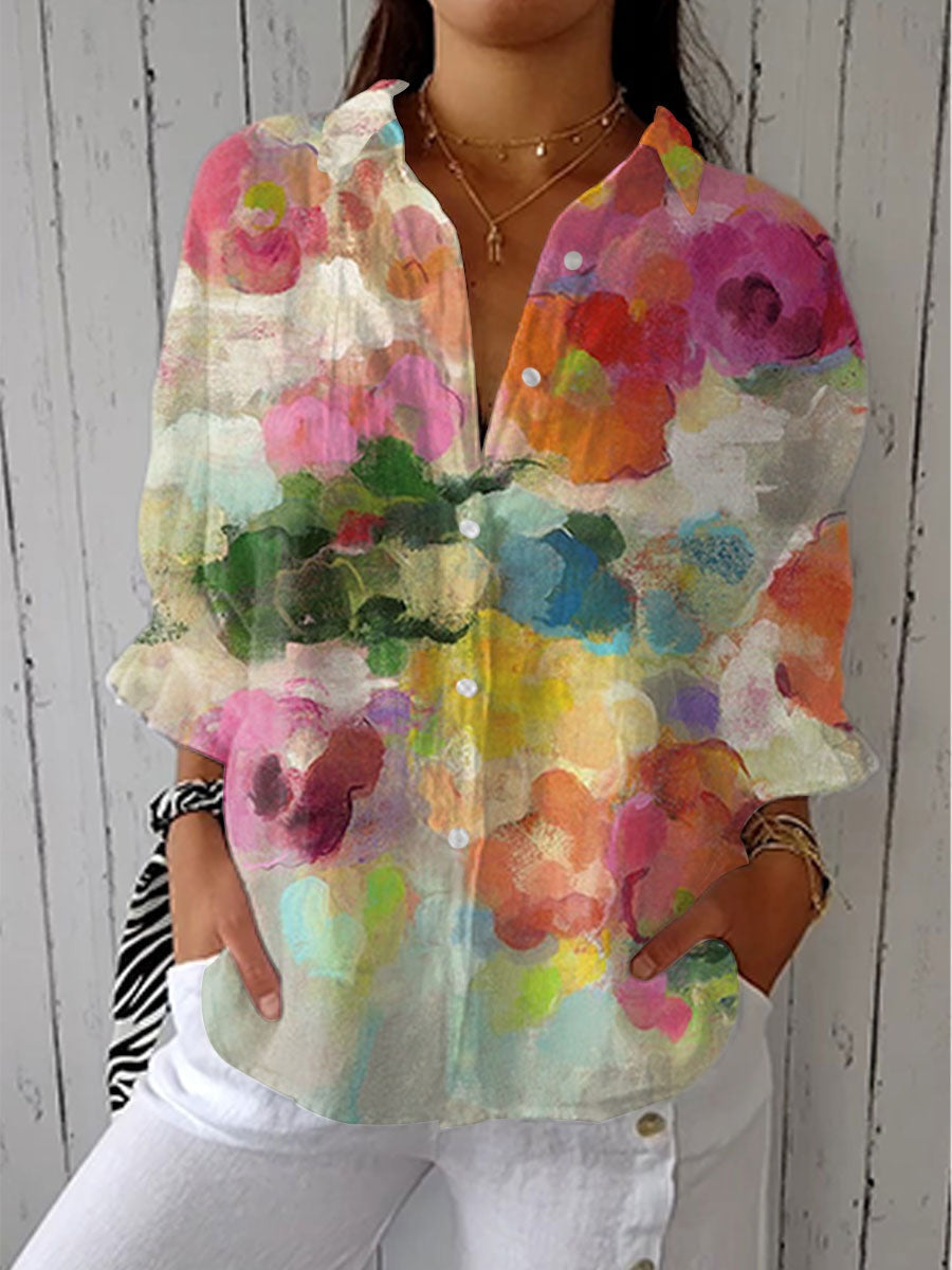 Marina Adriana | Blusa de Otoño Estampada Mujer Escote V
