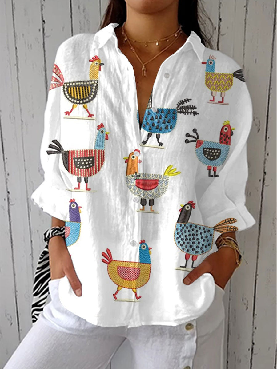 Marina Adriana | Blusa de Otoño Estampada Mujer Escote V
