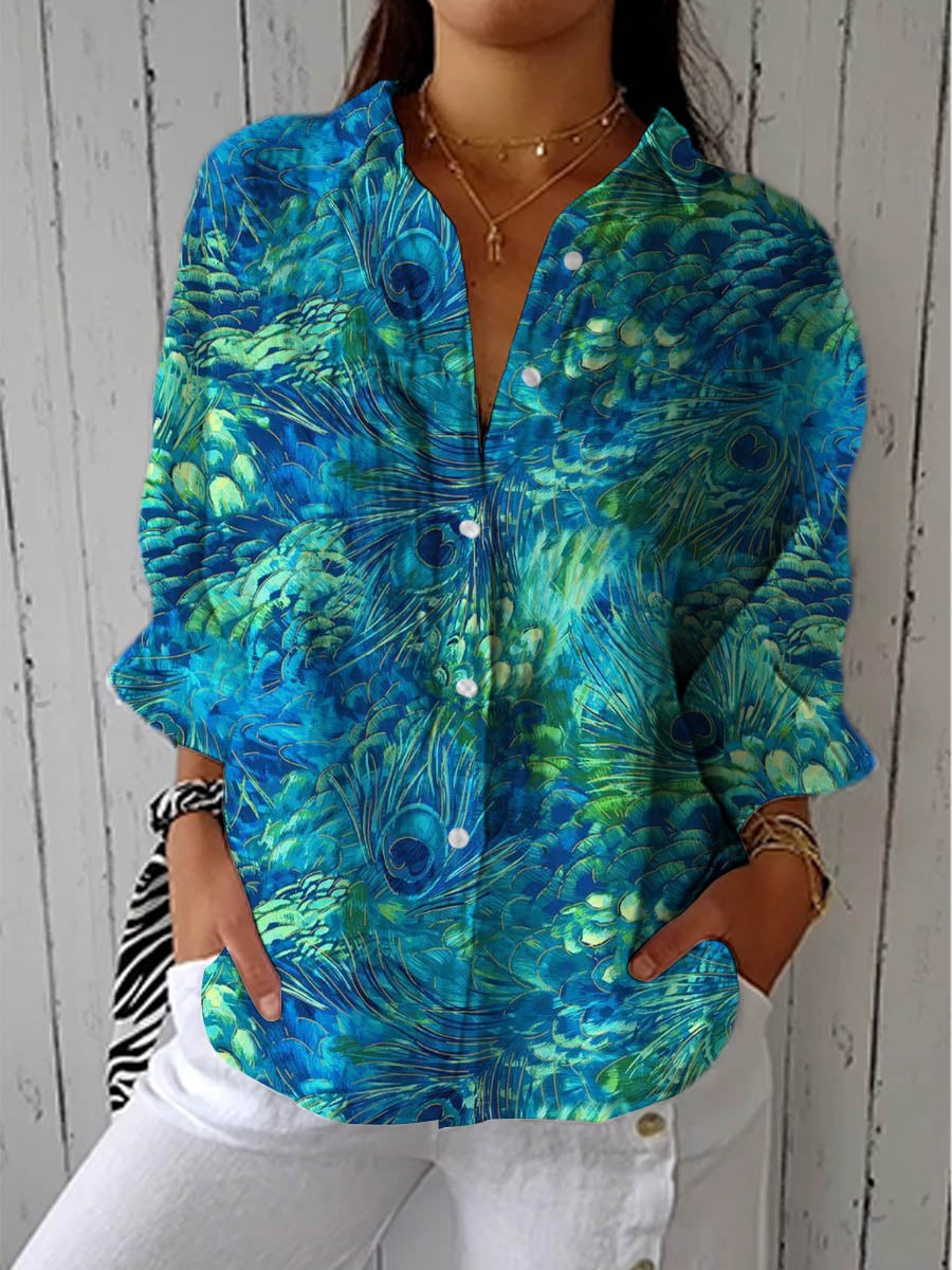 Marina Adriana | Blusa de Otoño Estampada Mujer Escote V