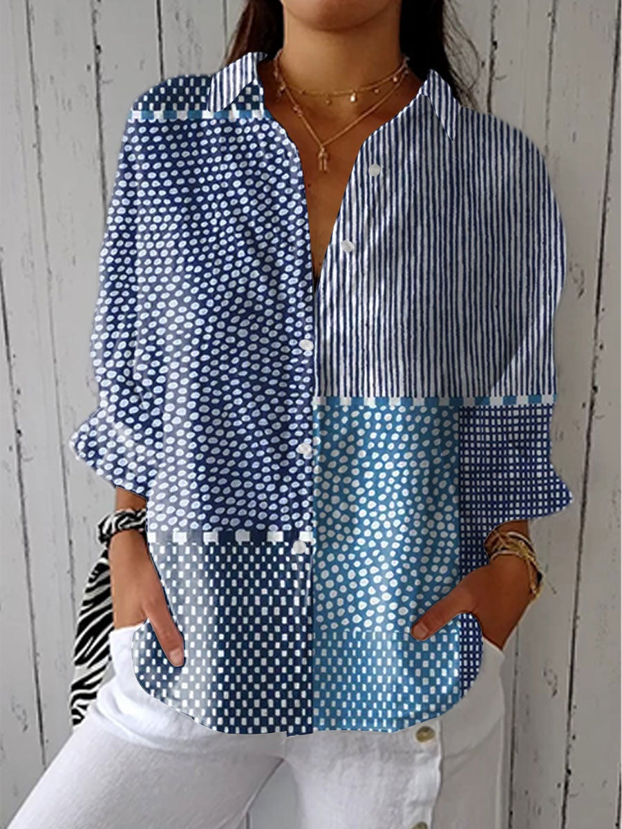 Marina Adriana | Blusa de Otoño Estampada Mujer Escote V