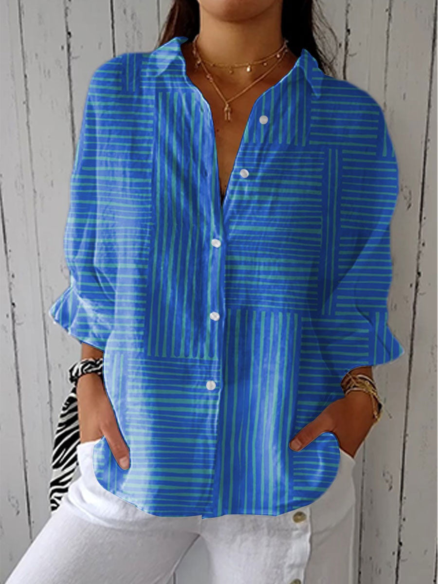 Marina Adriana | Blusa de Otoño Estampada Mujer Escote V