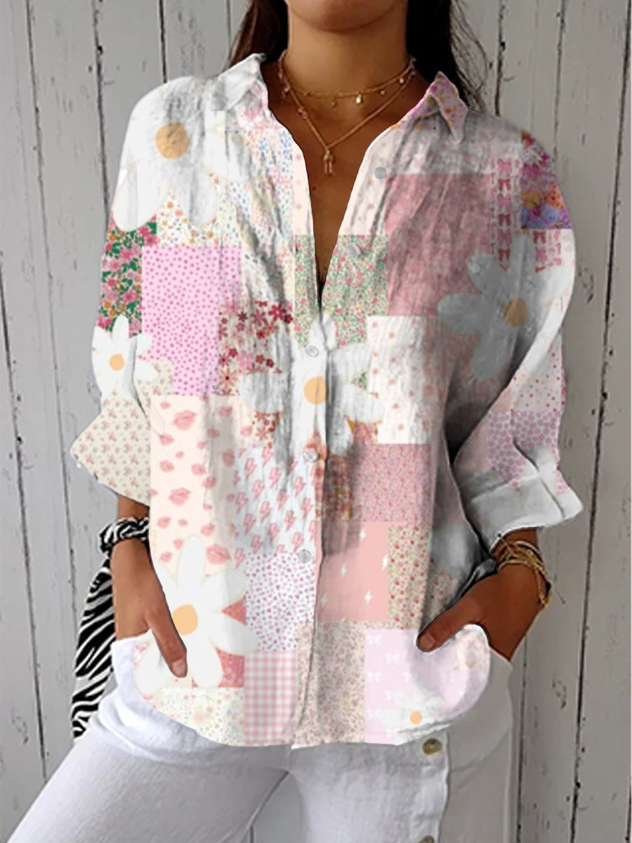 Marina Adriana | Blusa de Otoño Estampada Mujer Escote V