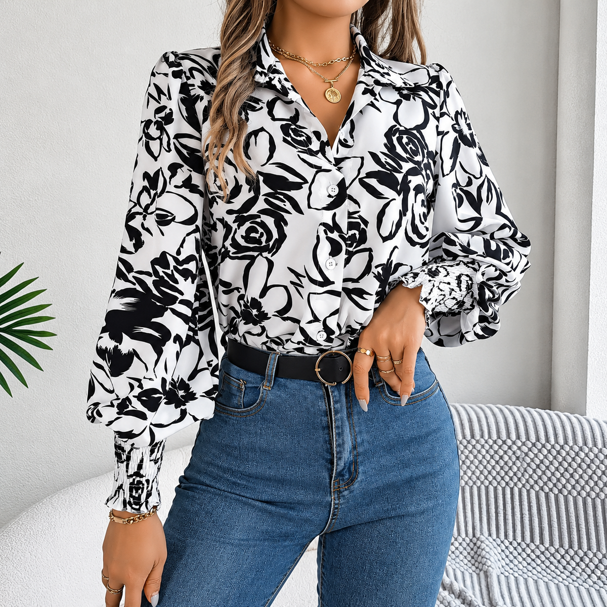 Marisa | Blusa Floral con Manga Farol — imagen 5