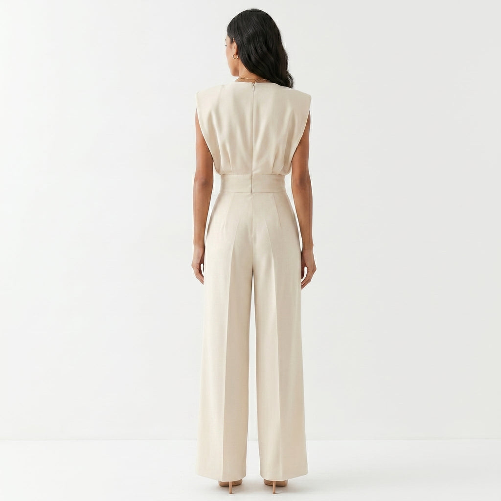 Amelia Aitana | Mono Largo Elegante Mujer Sin Mangas Palazzo Cintura Alta