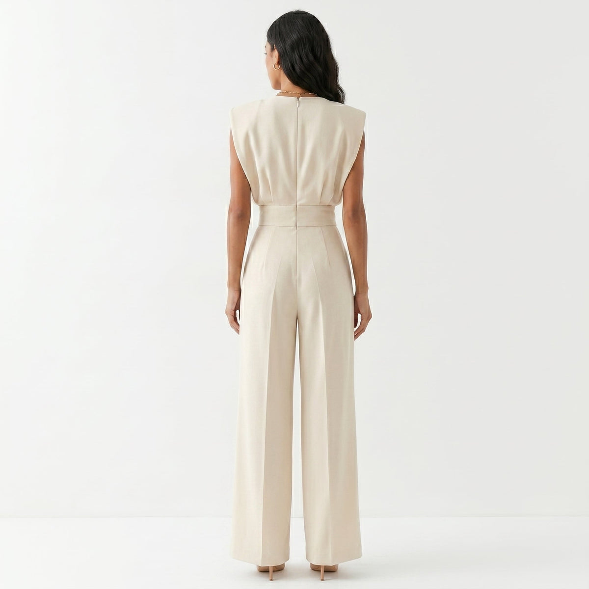 Amelia Aitana | Mono Largo Elegante Mujer Sin Mangas Palazzo Cintura Alta