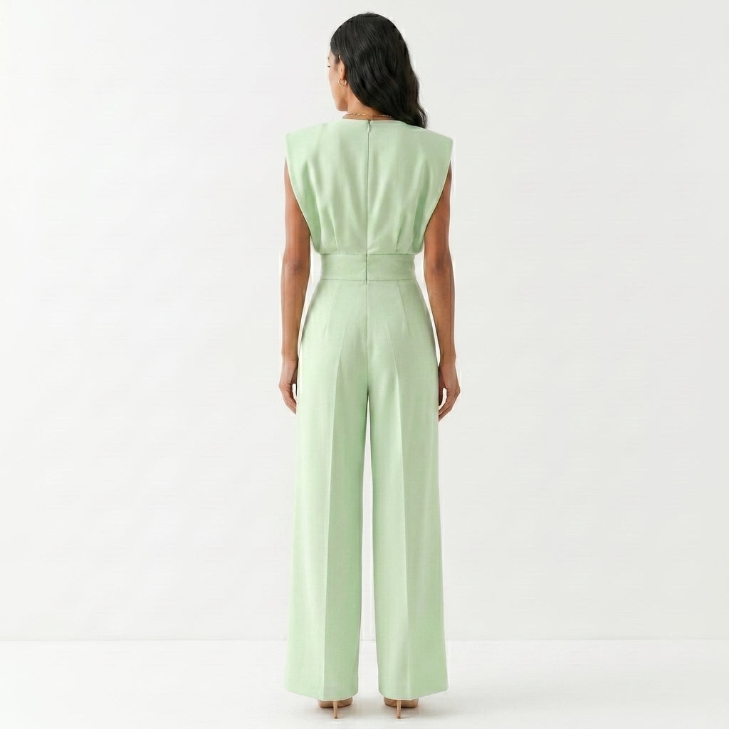 Amelia Aitana | Mono Largo Elegante Mujer Sin Mangas Palazzo Cintura Alta