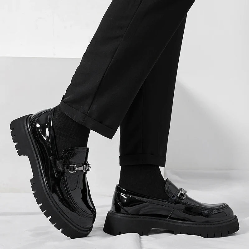 Fernando Aitor | Mocasines de Cuero Plataforma Hombre Hebilla Metálica
