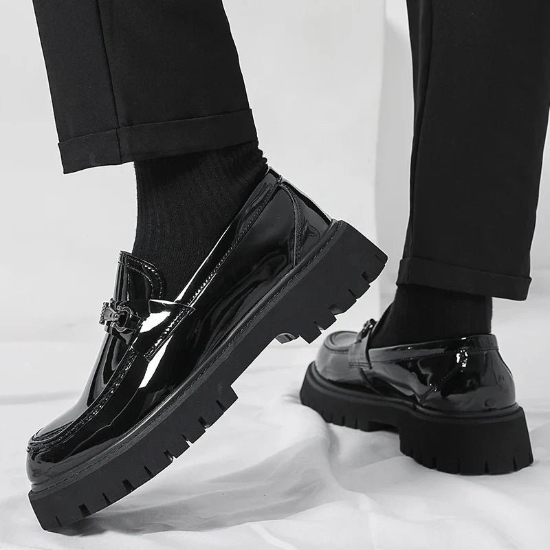 Fernando Aitor | Mocasines de Cuero Plataforma Hombre Hebilla Metálica