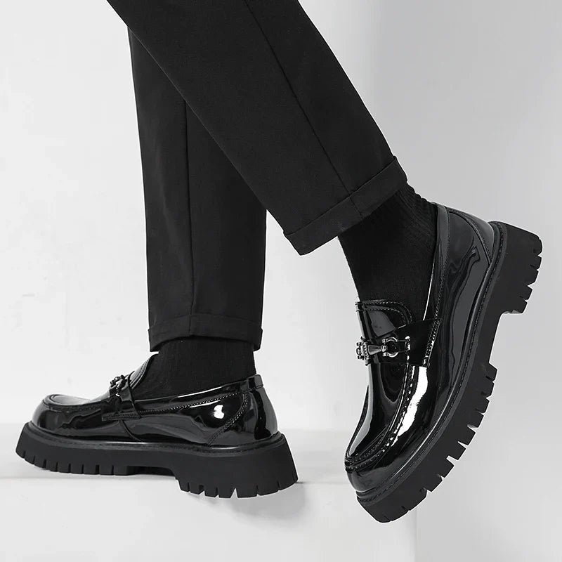 Fernando Aitor | Mocasines de Cuero Plataforma Hombre Hebilla Metálica