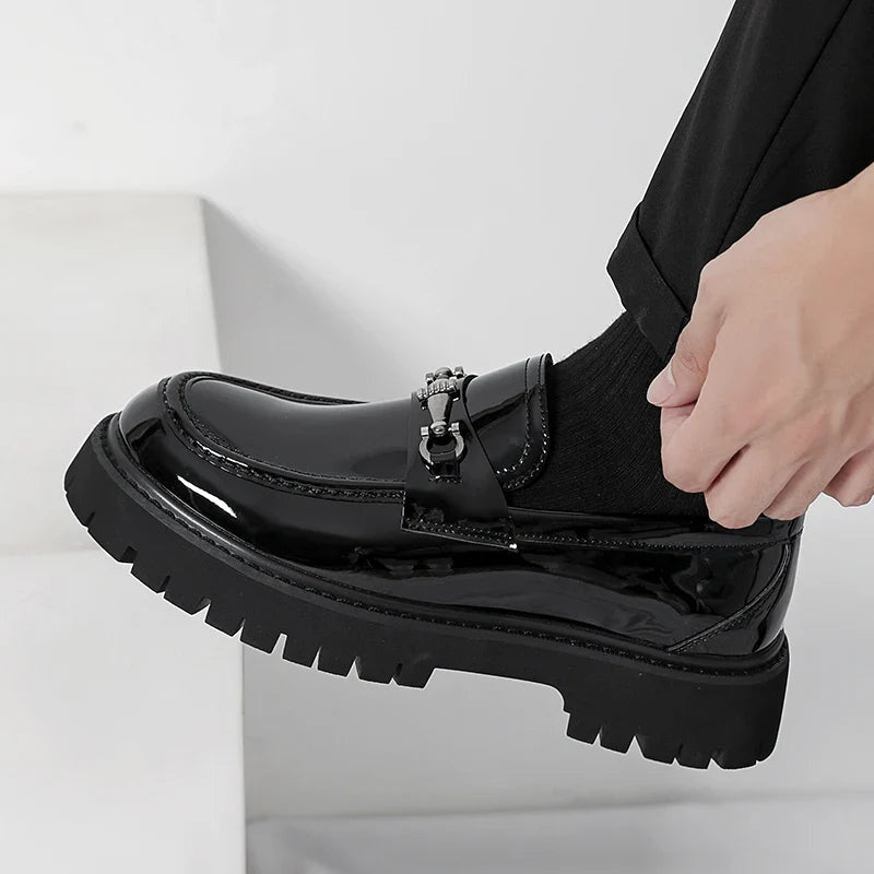 Fernando Aitor | Mocasines de Cuero Plataforma Hombre Hebilla Metálica