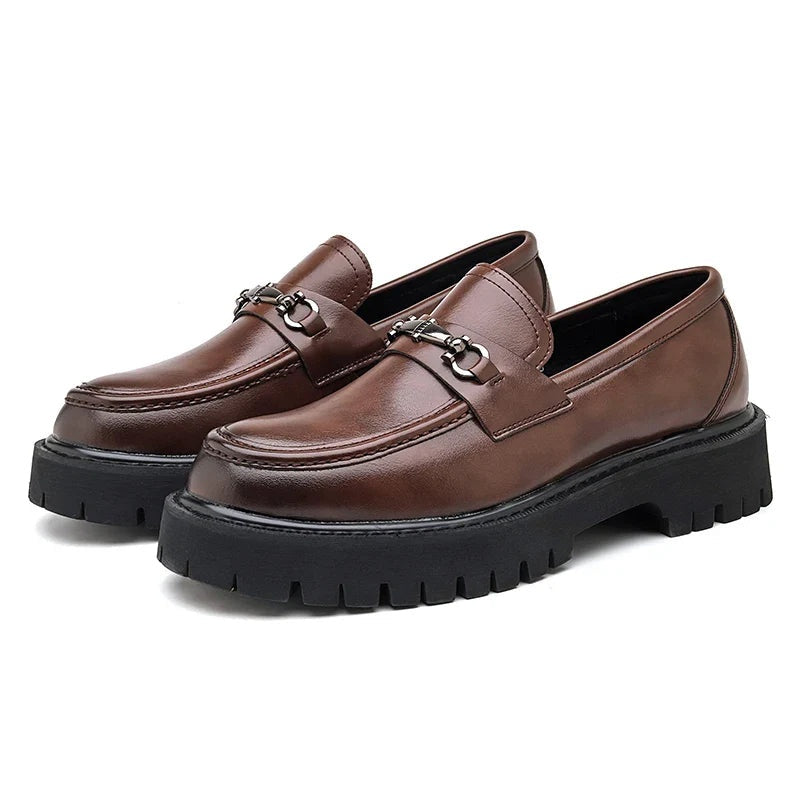 Fernando Aitor | Mocasines de Cuero Plataforma Hombre Hebilla Metálica