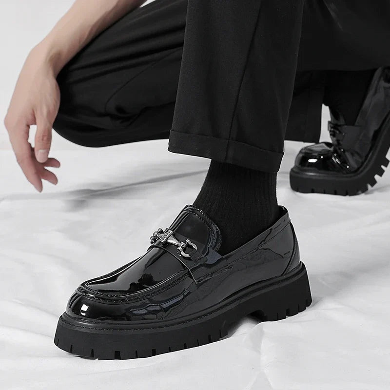 Fernando Aitor | Mocasines de Cuero Plataforma Hombre Hebilla Metálica